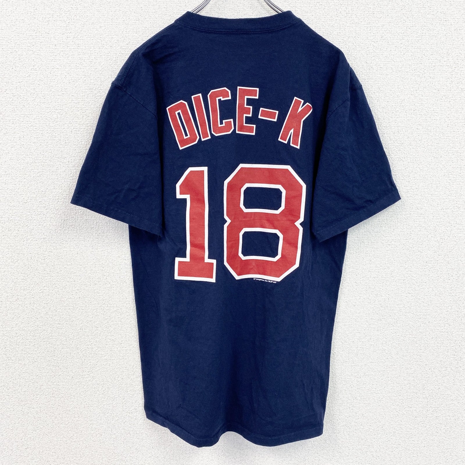 古着 used　Lee　リー　松坂大輔　半袖プリントＴシャツ　MLB　RED SOX　ベースボール　背番号　ネイビー　Mサイズ