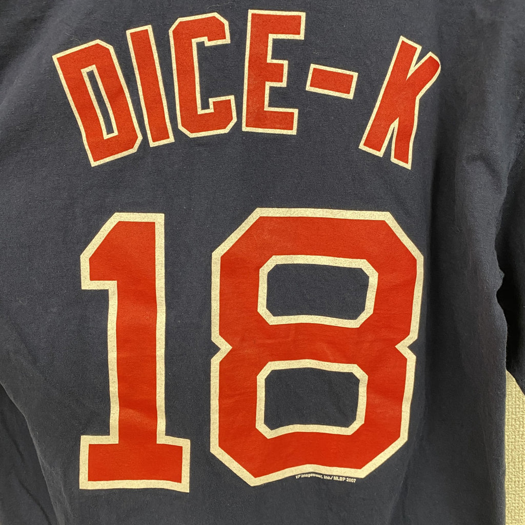古着 used　Lee　リー　松坂大輔　半袖プリントＴシャツ　MLB　RED SOX　ベースボール　背番号　ネイビー　Mサイズ