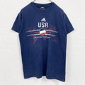 古着 used　adidas　アディダス　半袖プリントTシャツ　FIFA ワールドカップ　W杯　サッカー　ネイビー　Sサイズ