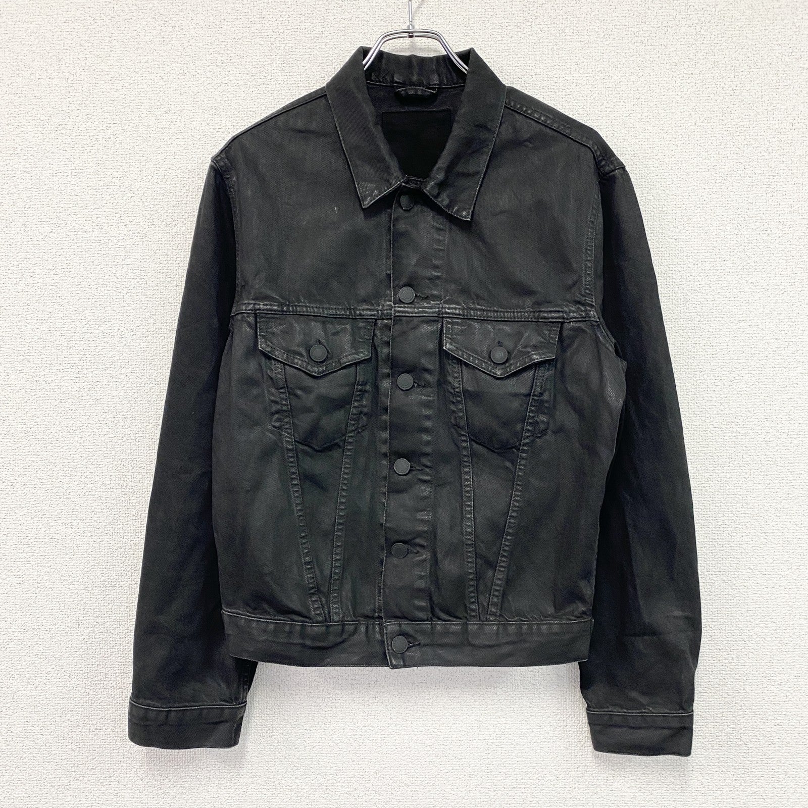 ZARA　ザラ　デニムジャケット/Gジャン　3rdタイプ　フラップポケット　黒　ブラック
