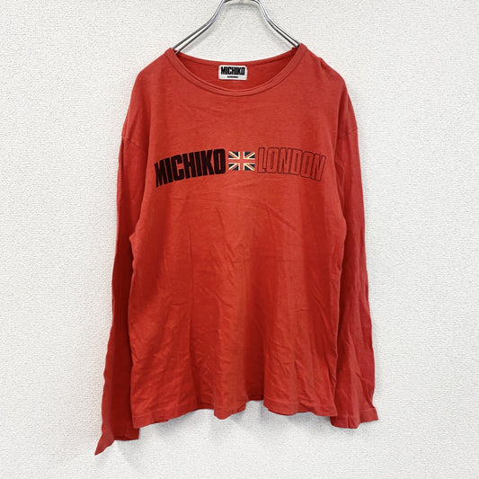 90s　MICHIKO LONDON KOSHINO　コシノミチコ　ミチコロンドン　長袖Tシャツ　赤　レッド
