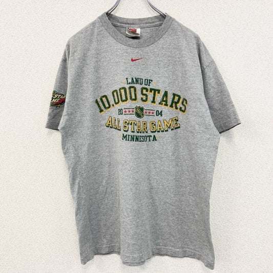 古着 used　NIKE　ナイキ　NHL　半袖プリントTシャツ　ミネソタ　アイスホッケー　灰色　グレー　Mサイズ