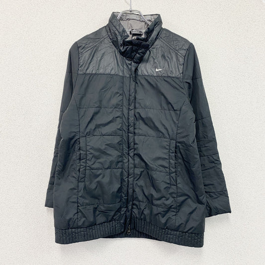 NIKE　ナイキ　フルジップジャケット　中綿入り　スウッシュ　比翼仕立て　黒　ブラック　グレー　XLサイズ
