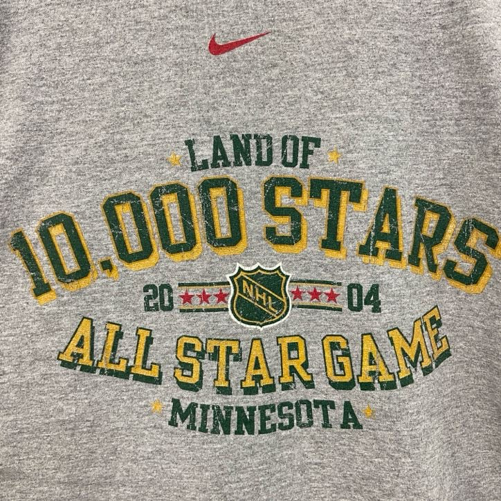 古着 used　NIKE　ナイキ　NHL　半袖プリントTシャツ　ミネソタ　アイスホッケー　灰色　グレー　Mサイズ