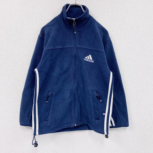 90s　adidas　アディダス　フリースジャケット/ボアジャケット　パフォーマンスロゴ　ヴィンテージ　紺　ネイビー　Mサイズ
