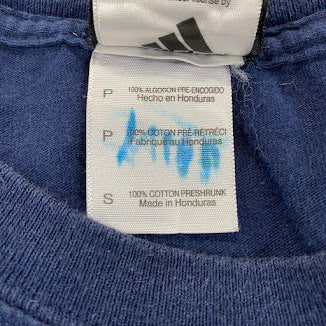 古着 used　adidas　アディダス　半袖プリントTシャツ　FIFA ワールドカップ　W杯　サッカー　ネイビー　Sサイズ