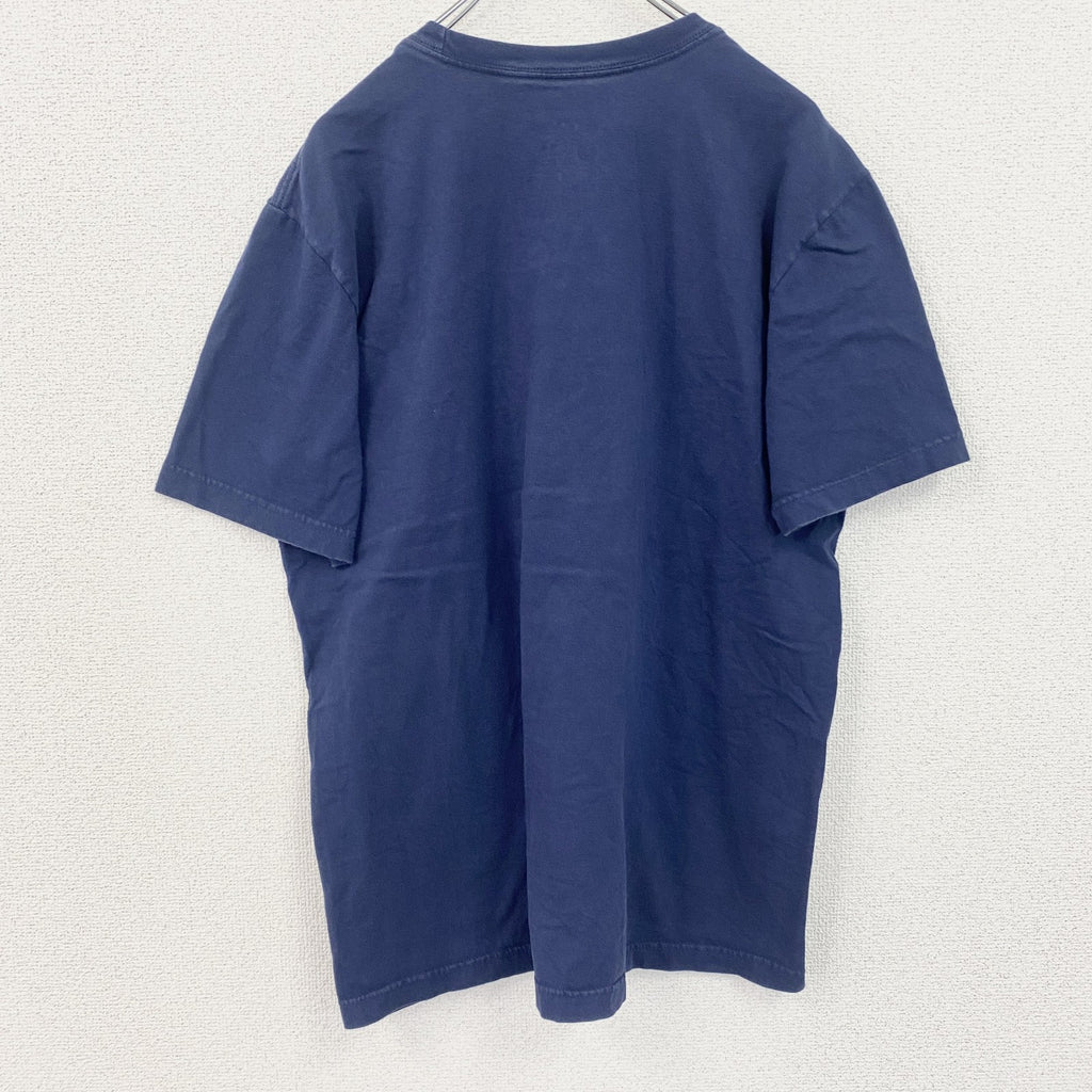 古着 used　NIKE　ナイキ　半袖プリントクルーネックTシャツ　ILLINI　ネイビー　カジュアルデザイン　Lサイズ