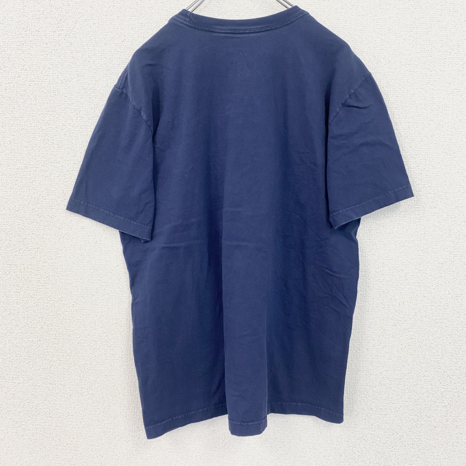 古着 used　NIKE　ナイキ　半袖プリントクルーネックTシャツ　ILLINI　ネイビー　カジュアルデザイン　Lサイズ