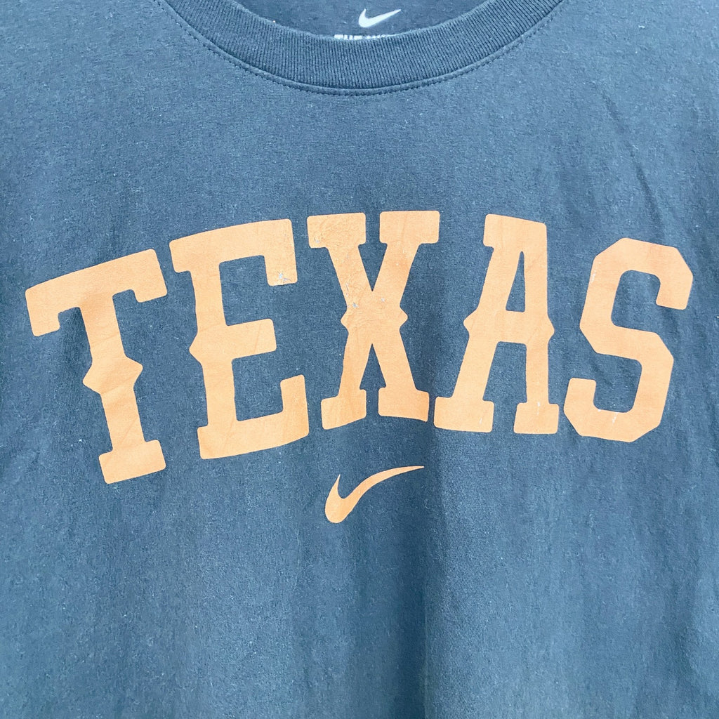 古着 used　NIKE　ナイキ　半袖カレッジロゴプリントＴシャツ　テキサス大学　TEXAS　黒　ブラック　XLサイズ