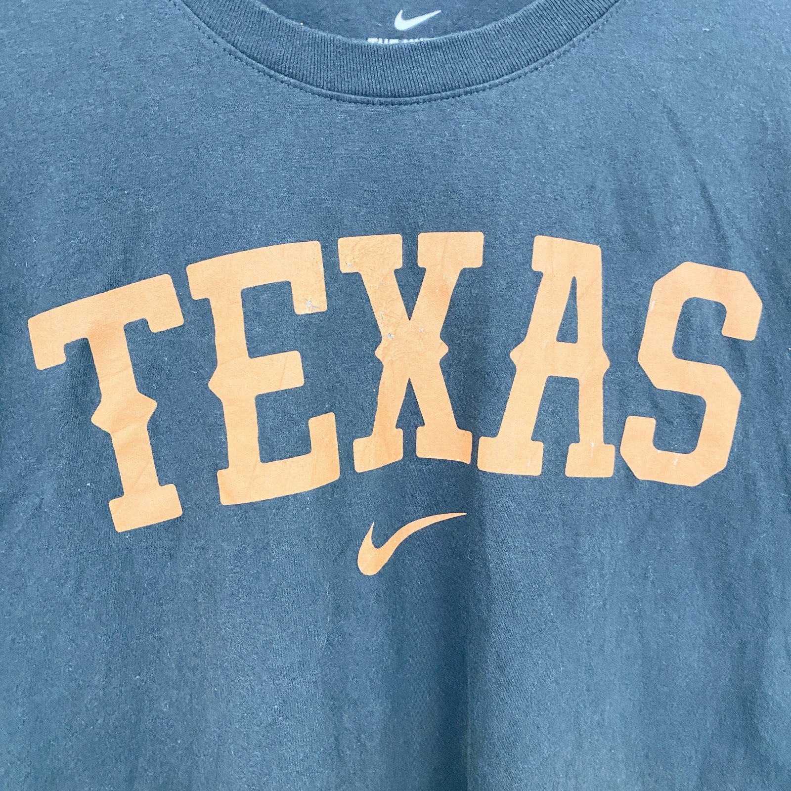 古着 used　NIKE　ナイキ　半袖カレッジロゴプリントＴシャツ　テキサス大学　TEXAS　黒　ブラック　XLサイズ