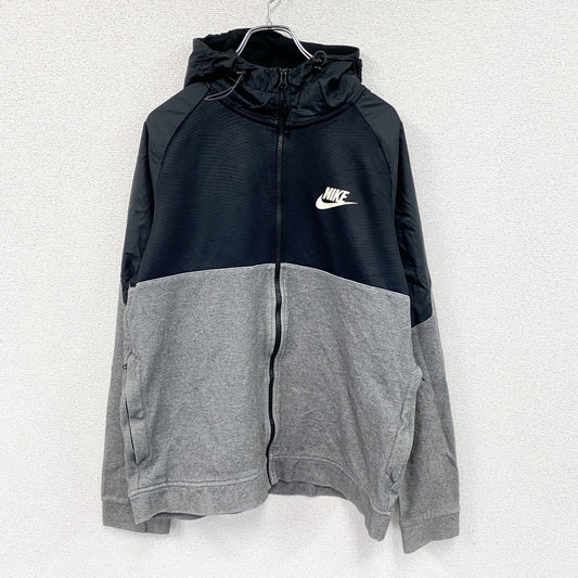 NIKE　ナイキ　フルジップスウェットパーカー/フーディー　バイカラー　黒　ブラック　グレー　Lサイズ