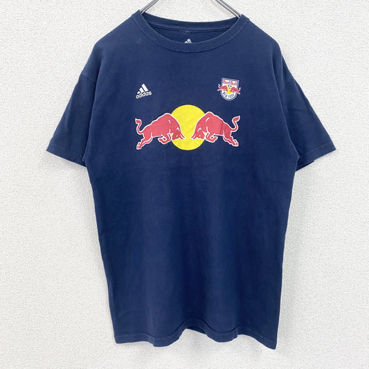 古着 used　adidas　アディダス　半袖カレッジプリントTシャツ　ニューヨークレッドブルズ　背番号　ネイビー　XLサイズ