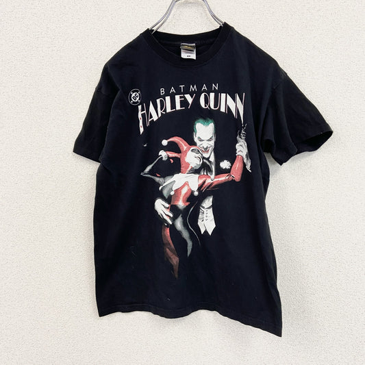 FRUIT OF THE LOOM　バットマン　ハーレイクイン　半袖アニメTシャツ　DCコミックス　黒　ブラック　Mサイズ