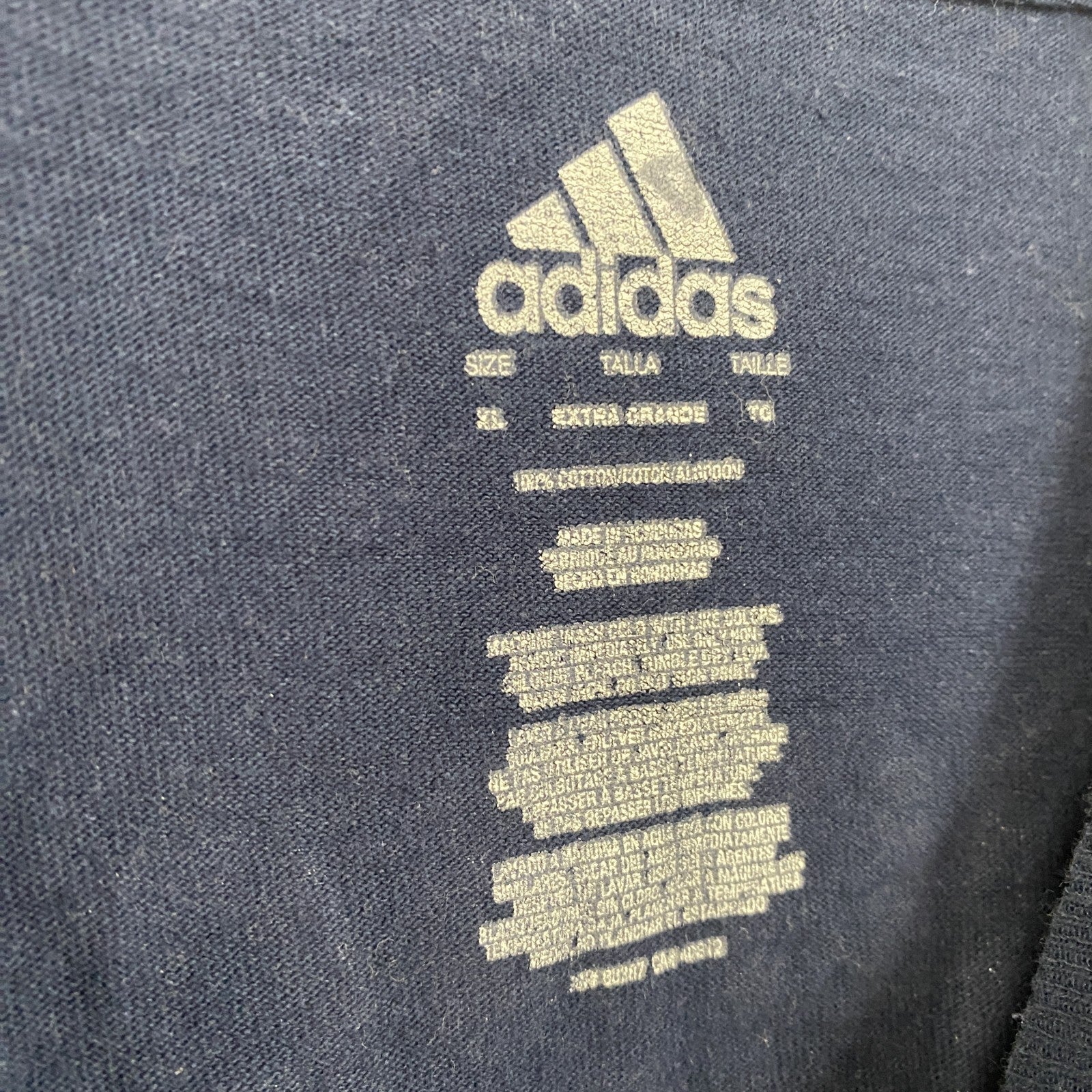 古着 used　adidas　アディダス　半袖カレッジプリントTシャツ　ニューヨークレッドブルズ　背番号　ネイビー　XLサイズ