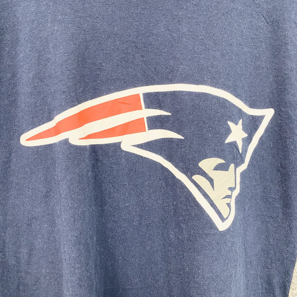 古着 used　NFL　半袖プリントＴシャツ　バイカラー　ニューイングランドペイトリオッツ　フットボール　ネイビー　グレー