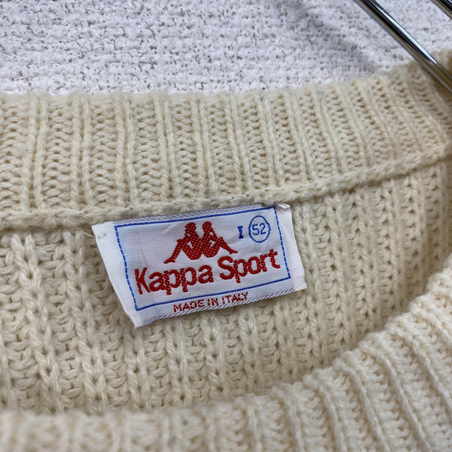 80s～　Kappa　カッパ　ニットセーター　テクスチャーニット　ヴィンテージ　アイボリー　52サイズ