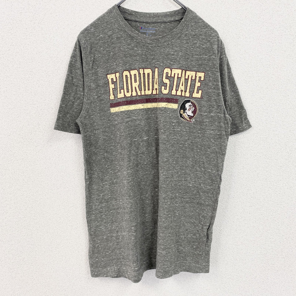 古着 used　champion　チャンピオン　半袖カレッジプリント霜降り柄Tシャツ　フロリダ州立大学　グレー　Mサイズ