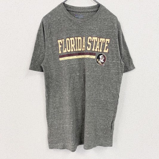 古着 used　champion　チャンピオン　半袖カレッジプリント霜降り柄Tシャツ　フロリダ州立大学　グレー　Mサイズ