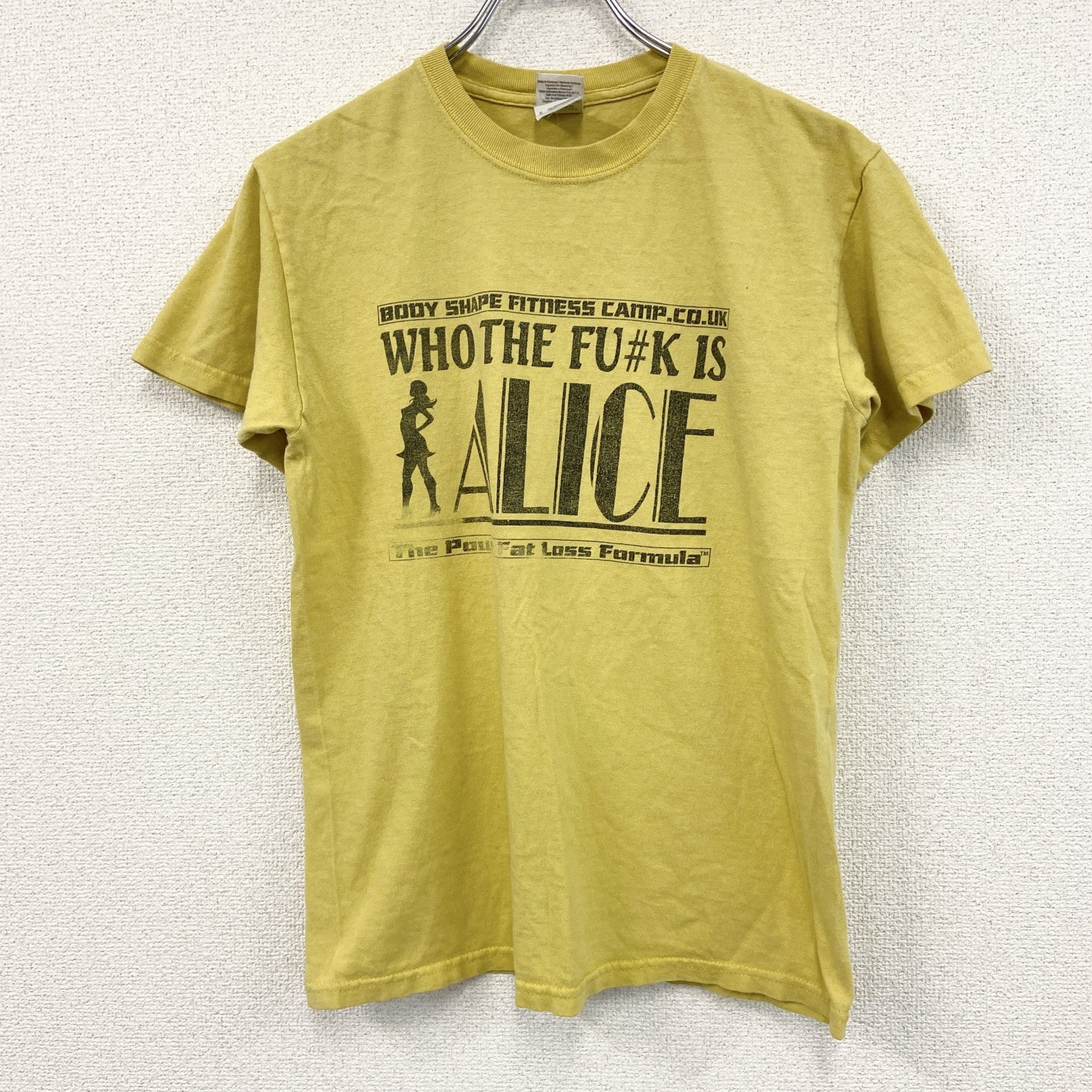 GILDAN　ギルダン　Smokie　スモーキー　半袖プリントバンドTシャツ　Who the Fuck is Alice　黄色　イエロー　Sサイズ