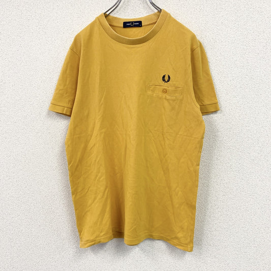FRED PERRY　フレッドペリー　半袖ワンポイントロゴTシャツ　黄色　イエロー　Mサイズ