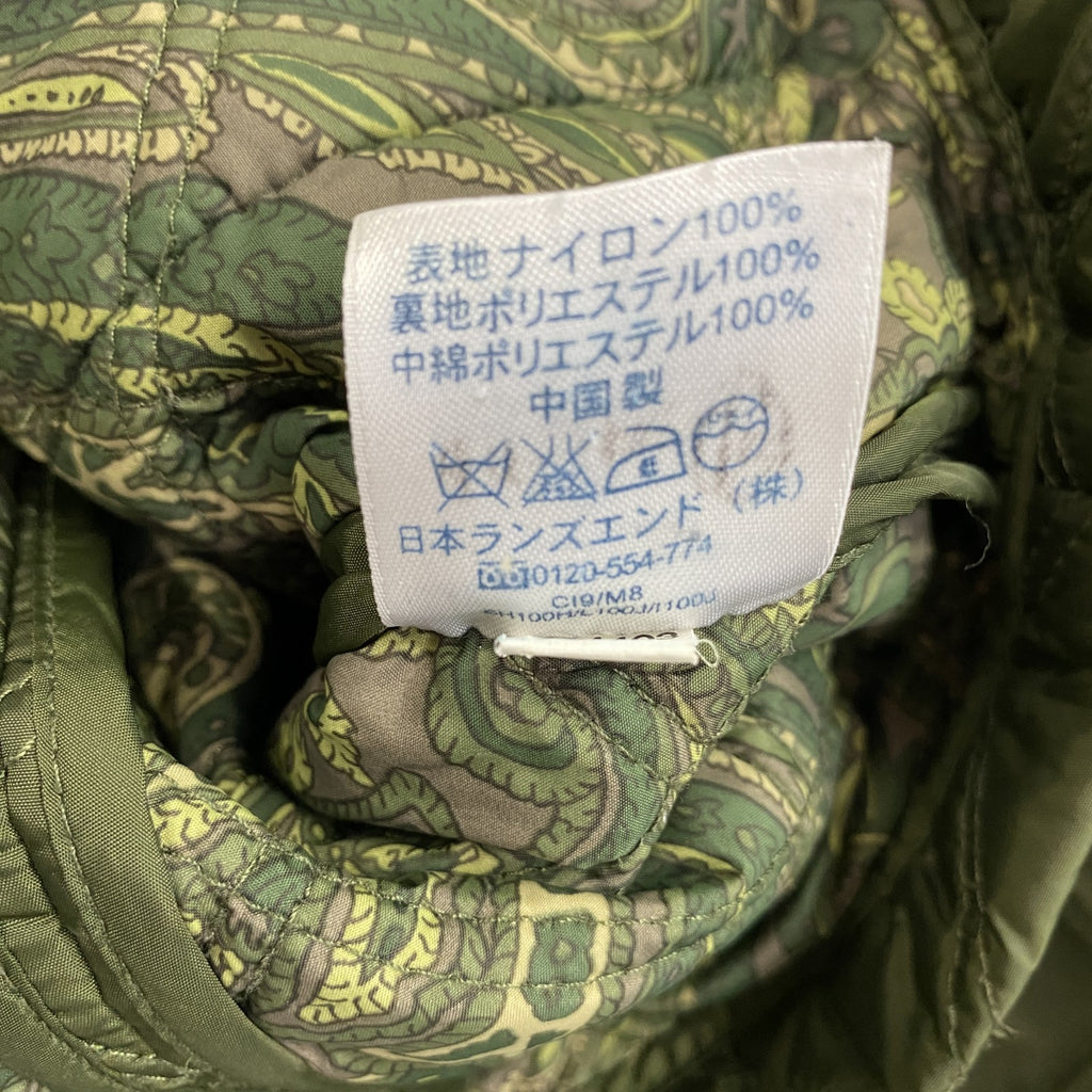 LANDS’END　ランズエンド　キルティングジャケット　中綿入り　3つポケット　カーキ
