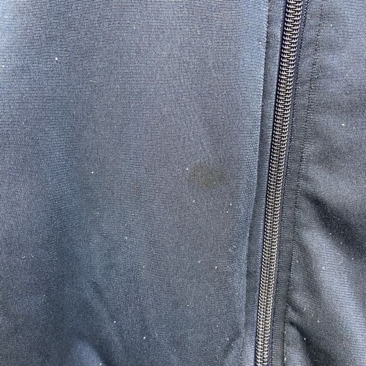 古着 used　Adidas　アディダス　長袖ジャージ　トラックジャケット　フルジップ　紺　水色　ネイビー　ライトブルー　Mサイズ