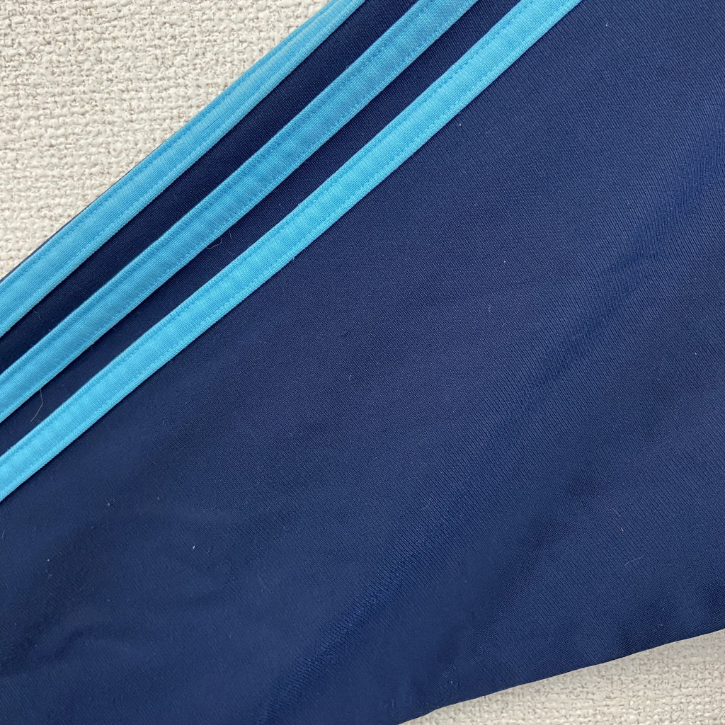 古着 used　Adidas　アディダス　長袖ジャージ　トラックジャケット　フルジップ　紺　水色　ネイビー　ライトブルー　Mサイズ