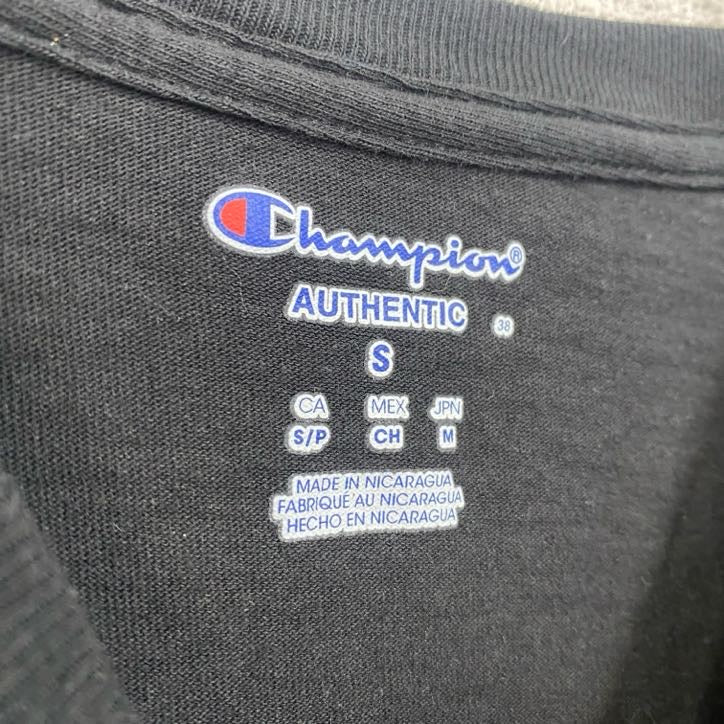 古着 used　champion　チャンピオン　長袖プリントTシャツ　デザインロンT　イースタンイーグルス　黒　Sサイズ
