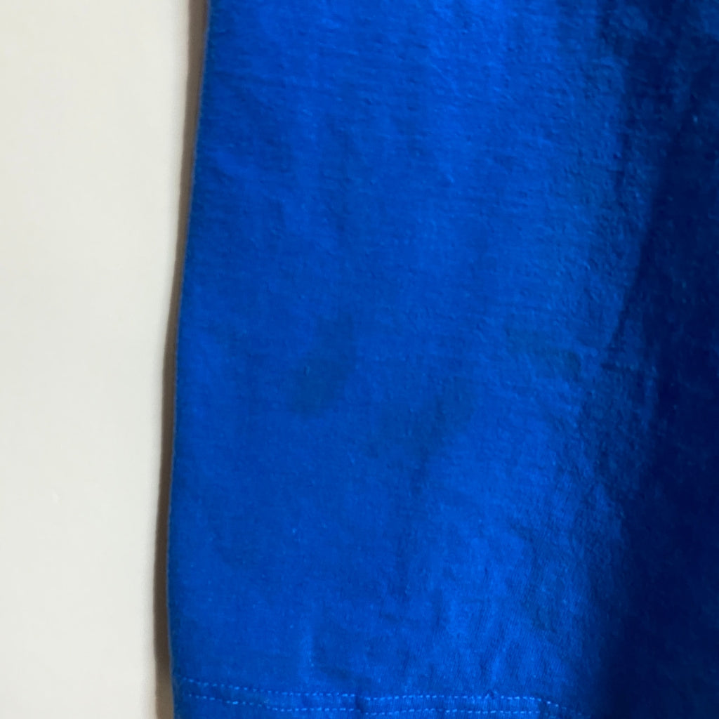 古着 used　GAOSHENG　中国　万里の長城　半袖プリントTシャツ　クルーネック　青　ブルー　ビックシルエット　XXLサイズ