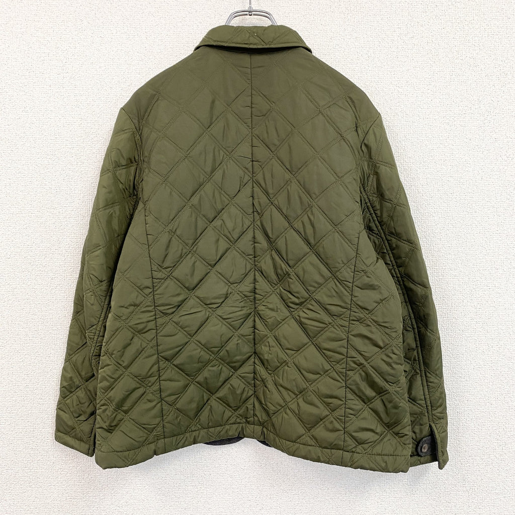 LANDS’END　ランズエンド　キルティングジャケット　中綿入り　3つポケット　カーキ