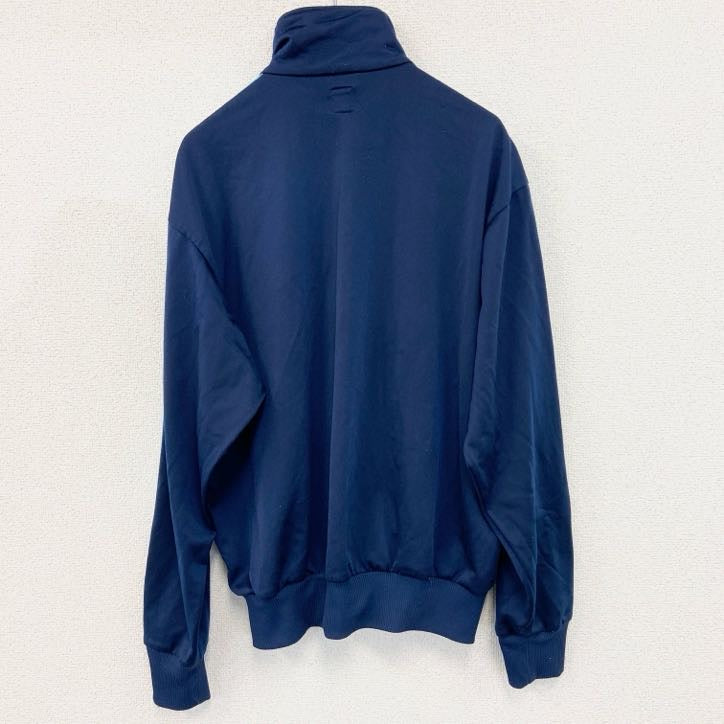 古着 used　Adidas　アディダス　長袖ジャージ　トラックジャケット　フルジップ　紺　水色　ネイビー　ライトブルー　Mサイズ