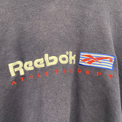Reebok　リーボック　スウェット/トレーナー　デカロゴ　刺繍ロゴ　紺　ネイビー　XLサイズ