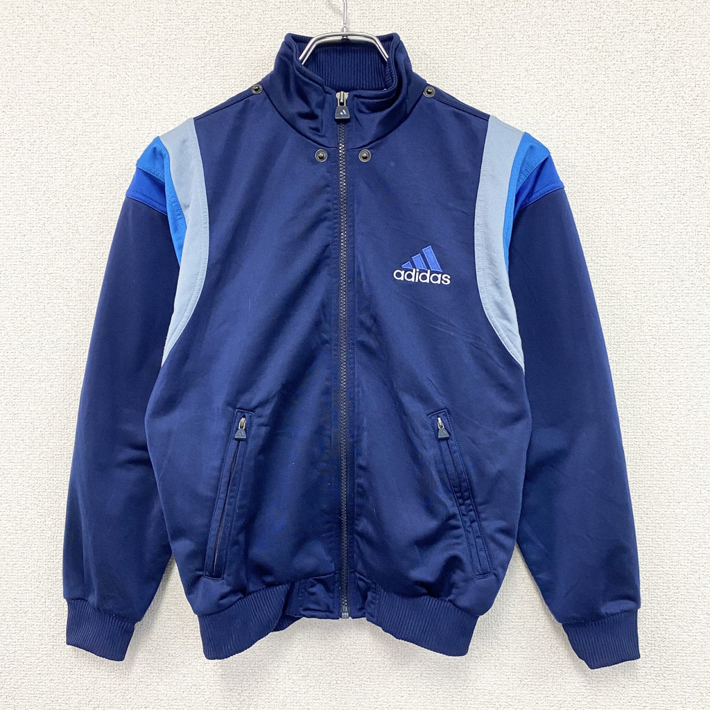 90s　adidas　アディダス　トラックジャケット/ジャージ　パフォーマンスロゴ　刺繍ロゴ　デカロゴ　紺　ネイビー　Mサイズ