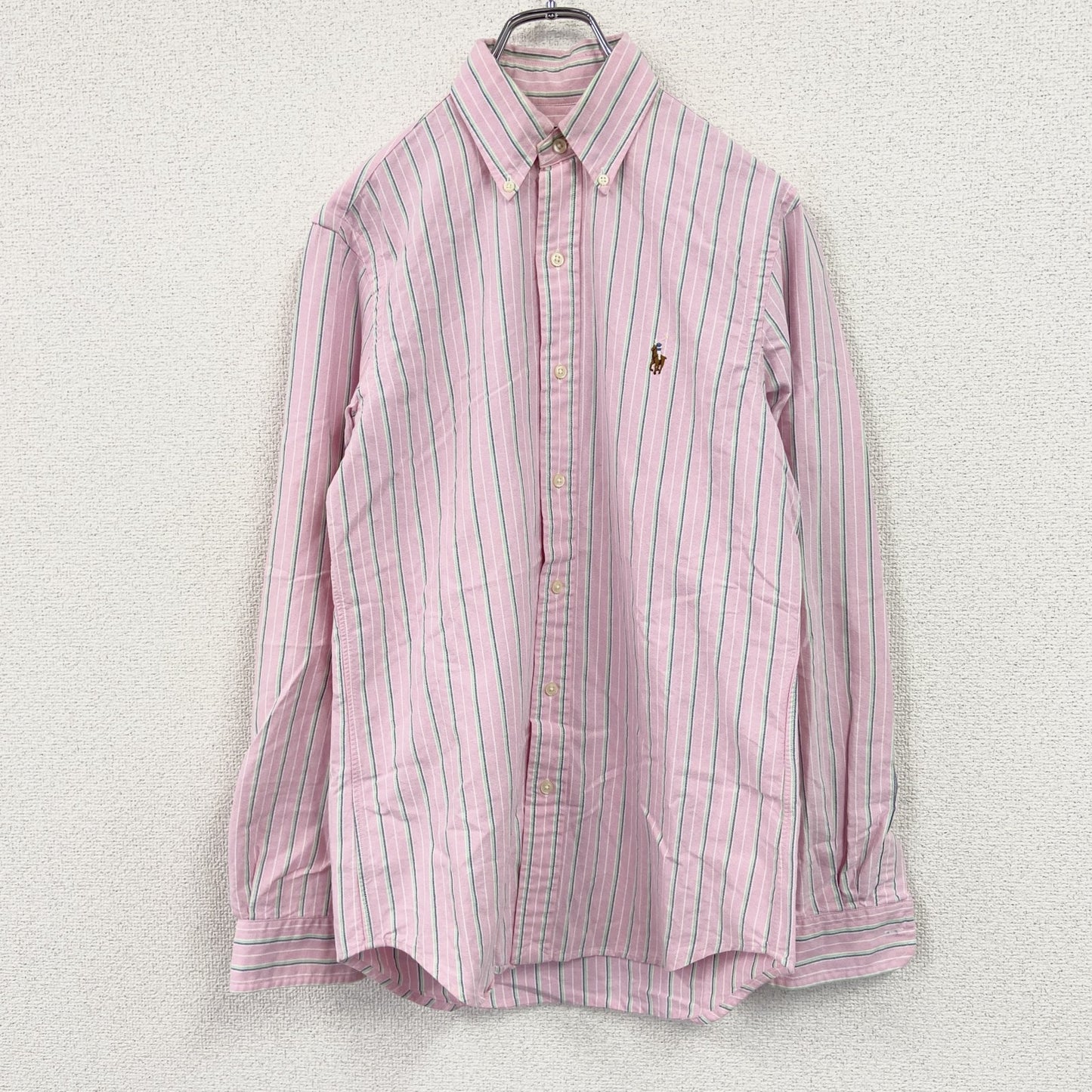 RALPH LAUREN　ラルフローレン　長袖シャツ/ボタンダウンシャツ　ストライプ　ピンク　XSサイズ
