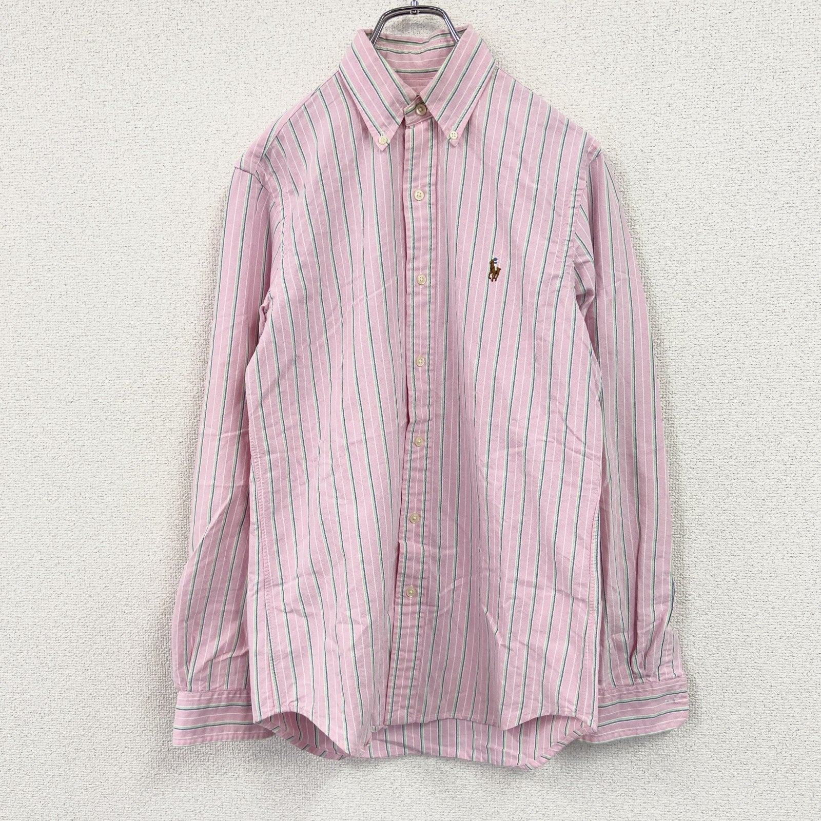 RALPH LAUREN　ラルフローレン　長袖シャツ/ボタンダウンシャツ　ストライプ　ピンク　XSサイズ