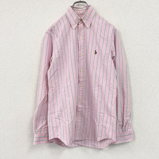 RALPH LAUREN　ラルフローレン　長袖シャツ/ボタンダウンシャツ　ストライプ　ピンク　XSサイズ