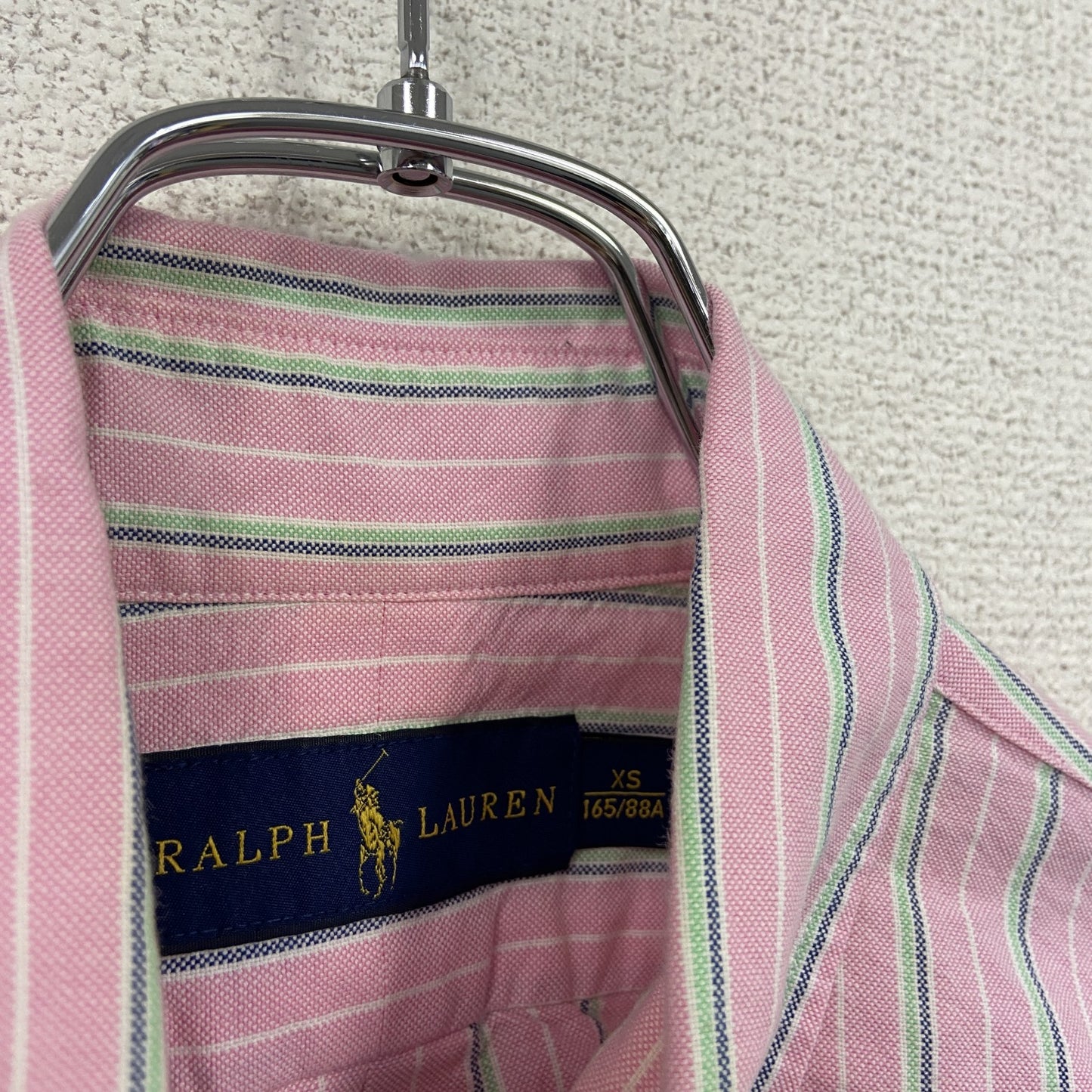 RALPH LAUREN　ラルフローレン　長袖シャツ/ボタンダウンシャツ　ストライプ　ピンク　XSサイズ