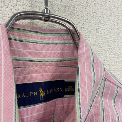 RALPH LAUREN　ラルフローレン　長袖シャツ/ボタンダウンシャツ　ストライプ　ピンク　XSサイズ