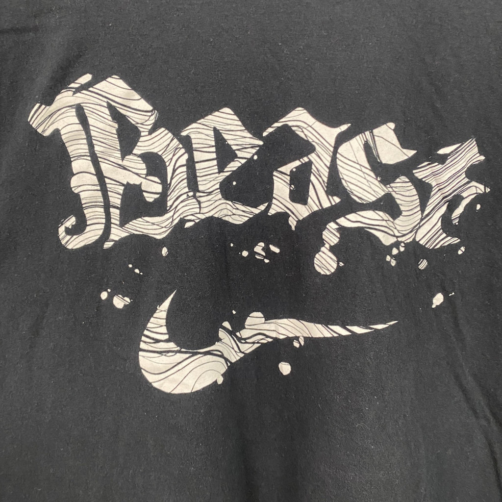古着 used　NIKE　ナイキ　半袖クルーネックプリントTシャツ　BEAST　黒　ブラック　カジュアルデザイン　XLサイズ