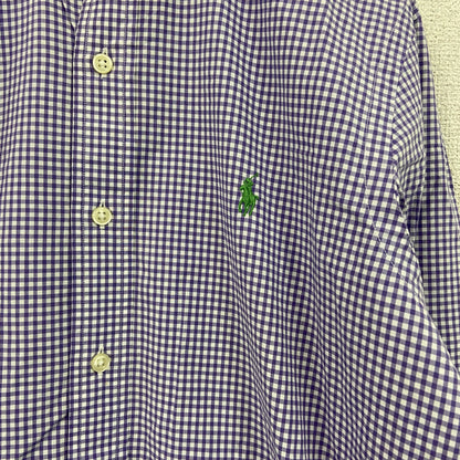 RALPH LAUREN　ラルフローレン　長袖シャツ　ギンガムチェック柄　紫　パープル　XSサイズ