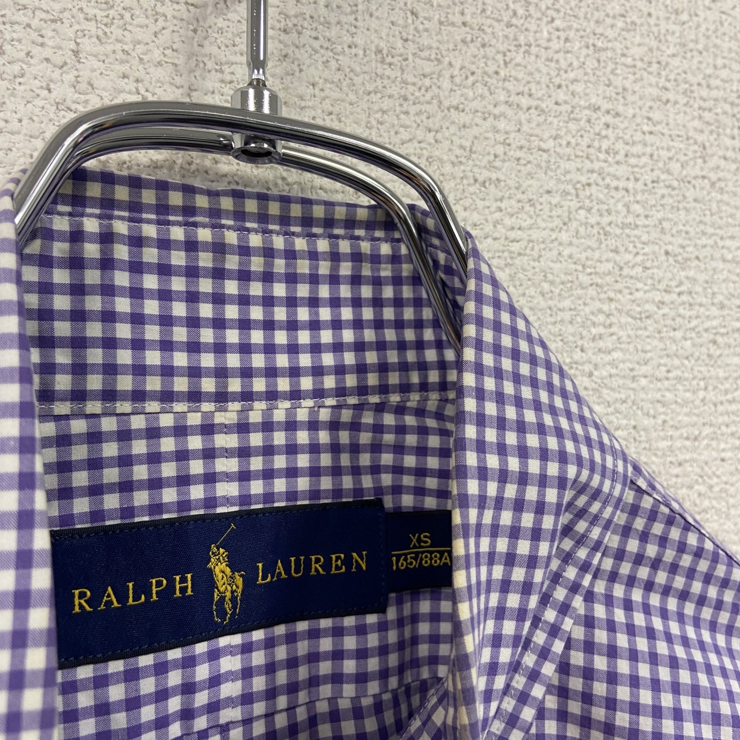 RALPH LAUREN　ラルフローレン　長袖シャツ　ギンガムチェック柄　紫　パープル　XSサイズ