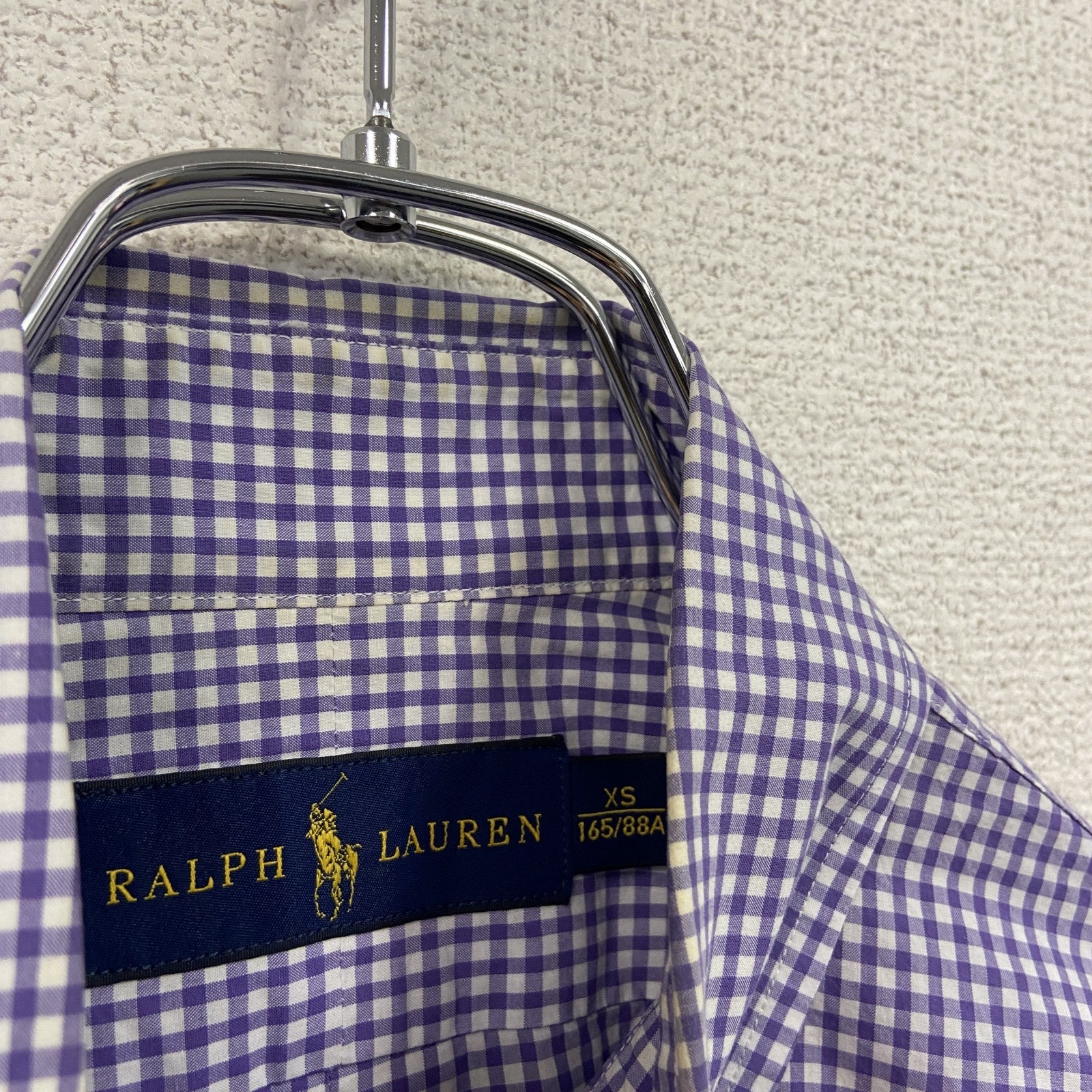 RALPH LAUREN　ラルフローレン　長袖シャツ　ギンガムチェック柄　紫　パープル　XSサイズ