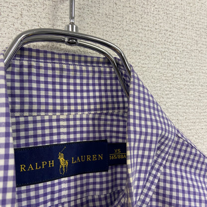 RALPH LAUREN　ラルフローレン　長袖シャツ　ギンガムチェック柄　紫　パープル　XSサイズ