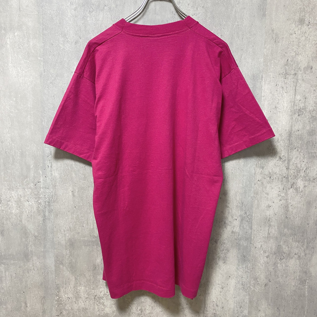 古着 used 90s USA製　ヴィンテージ　半袖プリントTシャツ　シングルステッチ　ピンク　レトロデザイン　Lサイズ