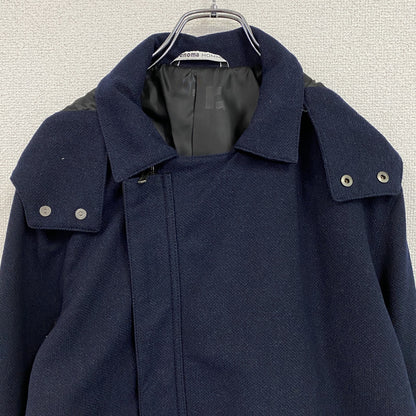 renoma HOMME　レノマオム　フーデッドコート　比翼仕立て　紺　ネイビー　Lサイズ
