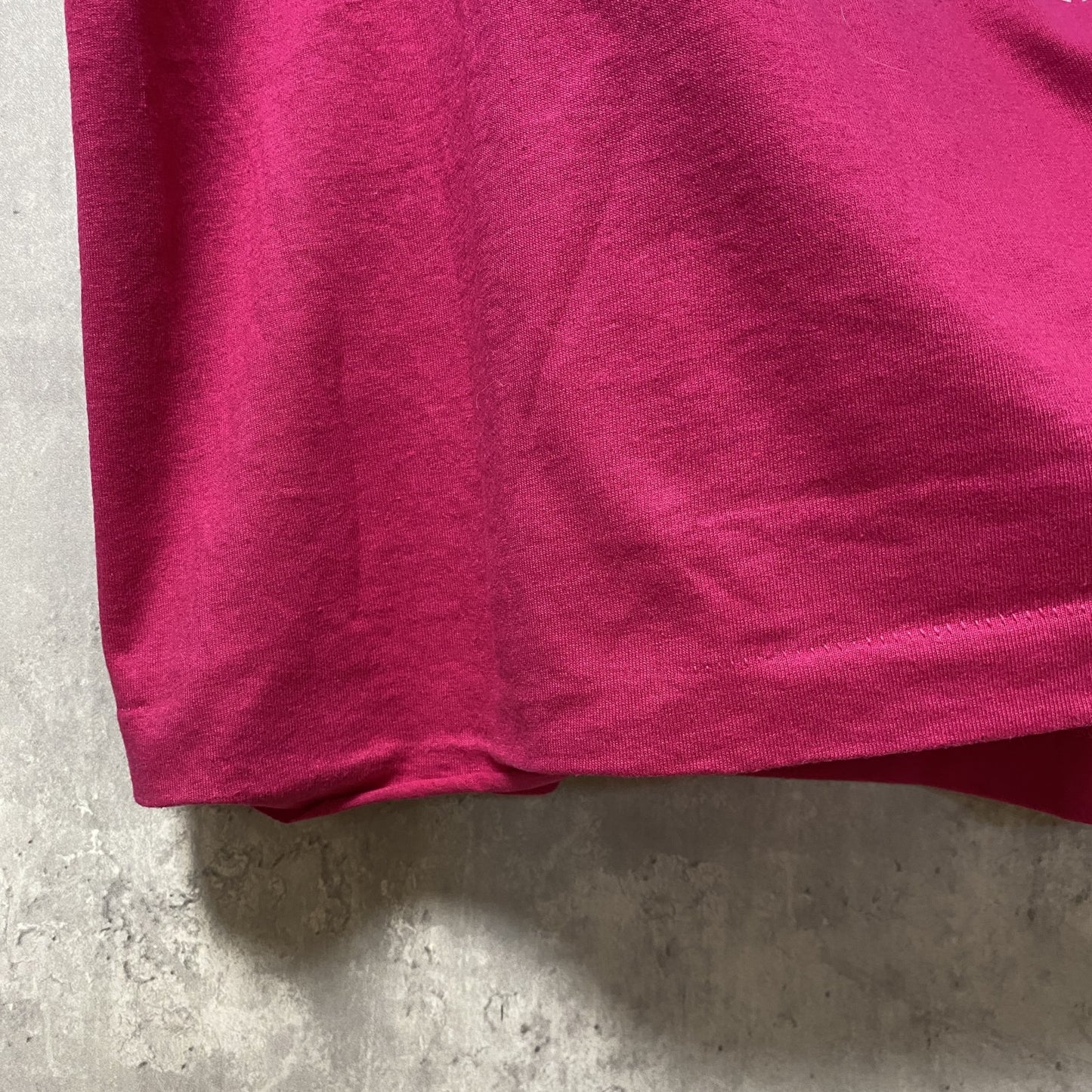 古着 used 90s USA製　ヴィンテージ　半袖プリントTシャツ　シングルステッチ　ピンク　レトロデザイン　Lサイズ