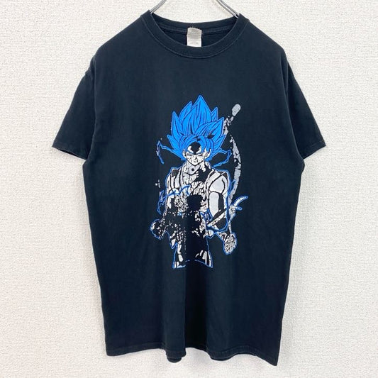 古着 used　GILDAN　ドラゴンボールZ　スーパーサイヤ人　半袖アニメプリントTシャツ　キャラクターデザイン　黒　Mサイズ