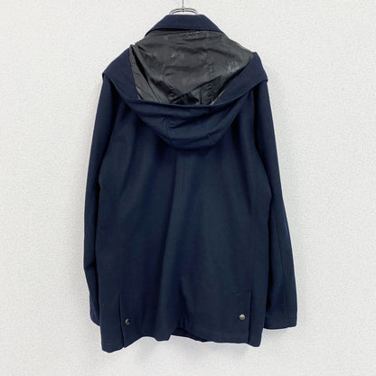 renoma HOMME　レノマオム　フーデッドコート　比翼仕立て　紺　ネイビー　Lサイズ