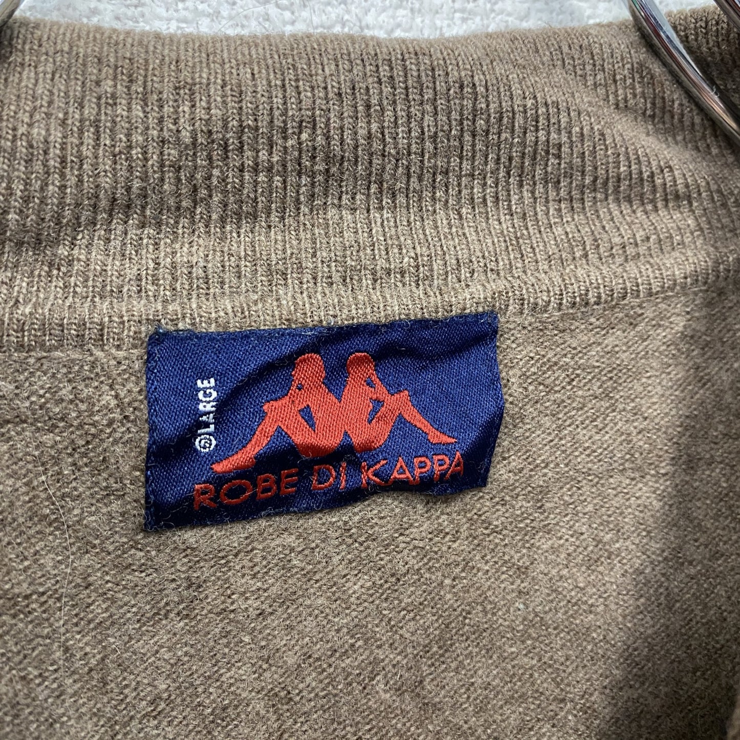 90s～　Kappa　カッパ　ウールニットセーター　ニットポロセーター　ヴィンテージ　茶色　ブラウン　Lサイズ