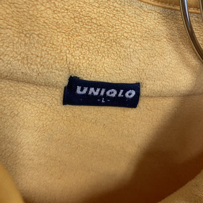 90s　OLD UNIQLO　オールドユニクロ　シンチラスナップTタイプ　ハーフジップフリースジャケット/ボアジャケット　イエロー　Lサイズ